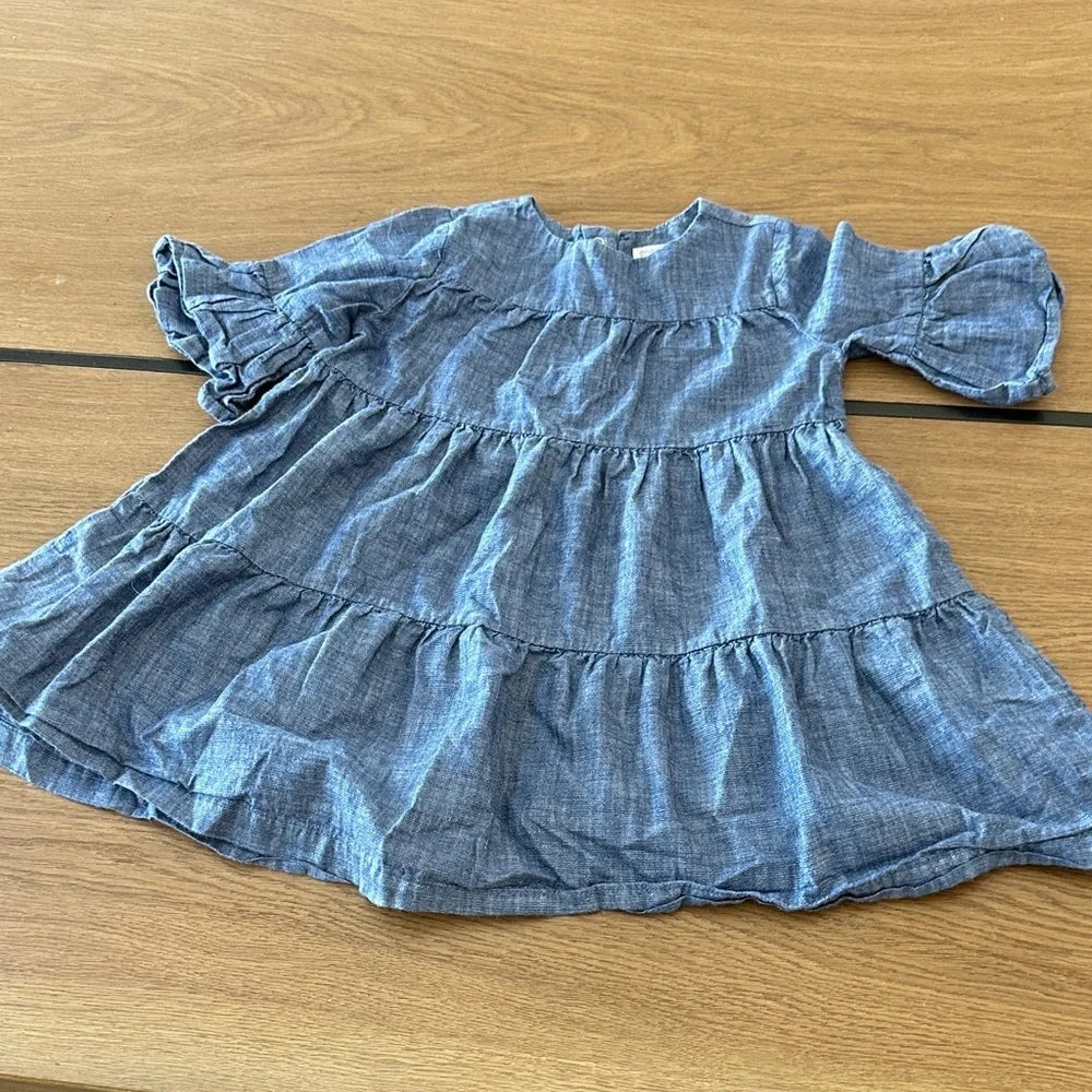 Gymboree Blue Ruffled toddler denim sparkle Dress 4